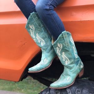Corral teal cowgirl boots
